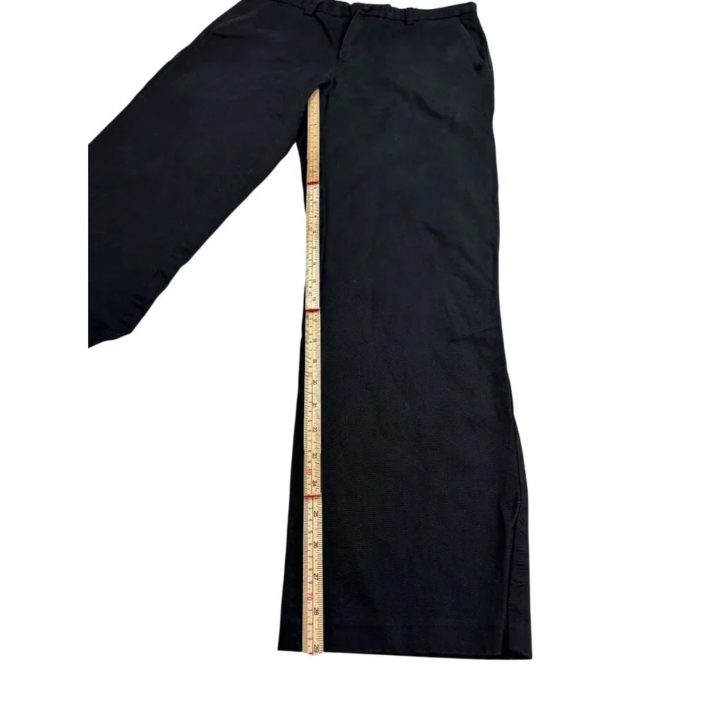 Haggar Mens Black Straight Fit Pants 31x30 100% Cotton Made In Bangladesh